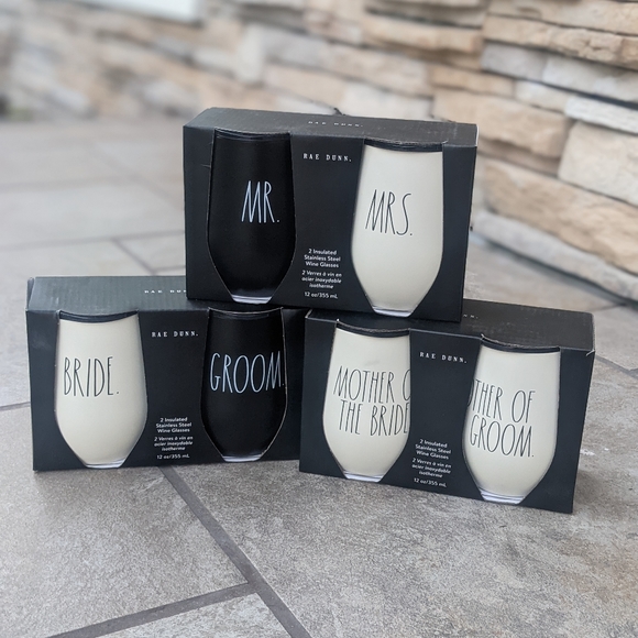 [Rae Dunn]💍Mr & Mrs Wedding Wine Glasses - Picture 5 of 5